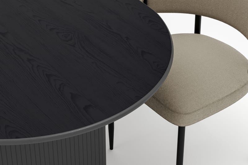 Noira Ovalt Matbord 220 cm med 6 Sawako Stolar - Svart - Möbler - Matplats - Matgrupp & matbord med stolar