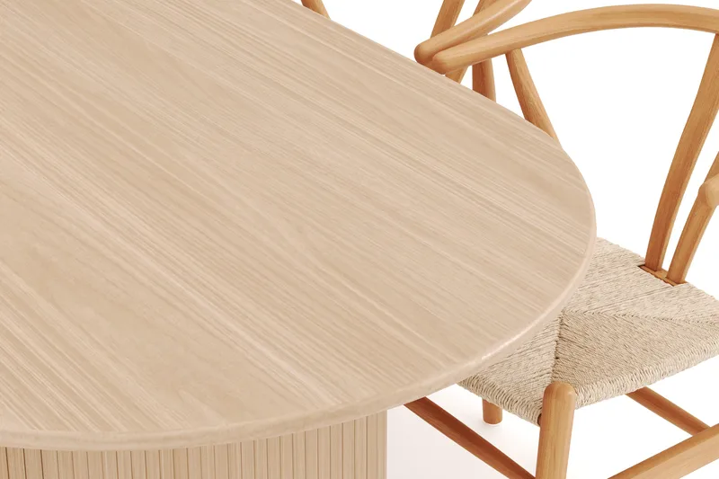 Noira Ovalt Matgrupp 220 cm med 6 Dastoori Matstol - 2220068-6,2098439-1 - Natur - Möbler - Matplats - Matgrupp & matbord med stolar