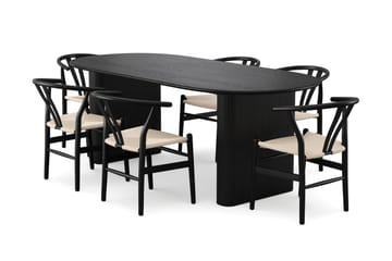 160-220 cm - Svartlaserad ek