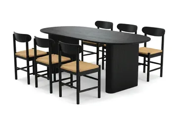 220-320 cm - Svartlaserad ek