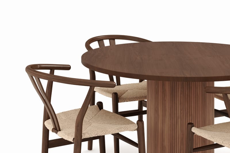 Noira Rund Matgrupp 120 cm Runt matbord med 4 Dastoori Matstolar - Möbler - Matplats - Matgrupp & matbord med stolar