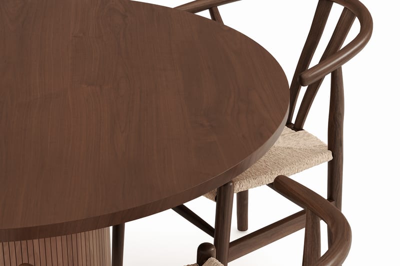 Noira Rund Matgrupp 120 cm Runt matbord med 4 Dastoori Matstolar - Möbler - Matplats - Matgrupp & matbord med stolar