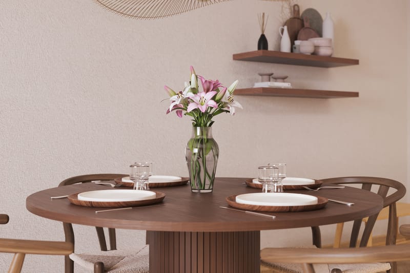 Noira Rund Matgrupp 120 cm Runt matbord med 4 Dastoori Matstolar - Möbler - Matplats - Matgrupp & matbord med stolar