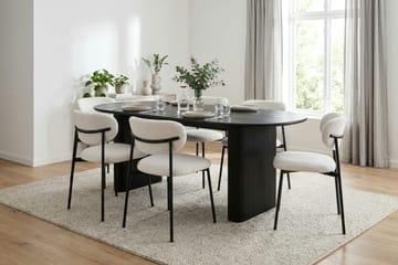 Noira Stort Matbord 220x100 cm med Trä- och Svartlaserad Ek-utseende - Svartlaserad ek - Möbler - Matplats - Matbord & köksbord
