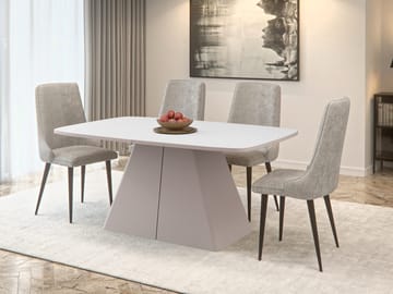 Novaj Matbord förlängningsbart 180-256 cm - beige, vit - Möbler - Matplats - Matbord & köksbord
