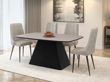 Novaj Matbord förlängningsbart 180-256 cm - svart, beige - Möbler - Matplats - Matbord & köksbord