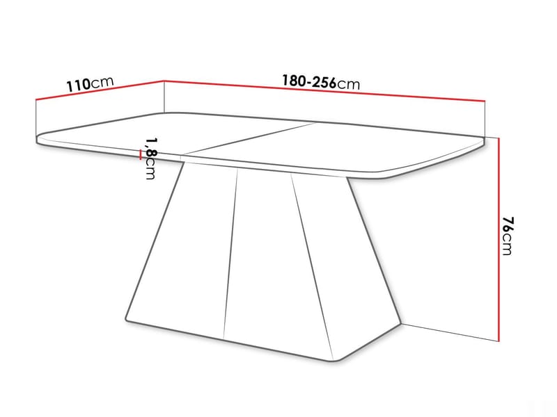 Novaj Matbord förlängningsbart 180-256 cm - Svart, grå - Möbler - Matplats - Matbord & köksbord