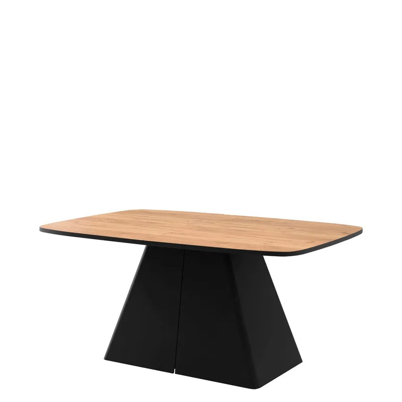 Novaj Matbord förlängningsbart 180-256 cm, Svart, naturligt trä