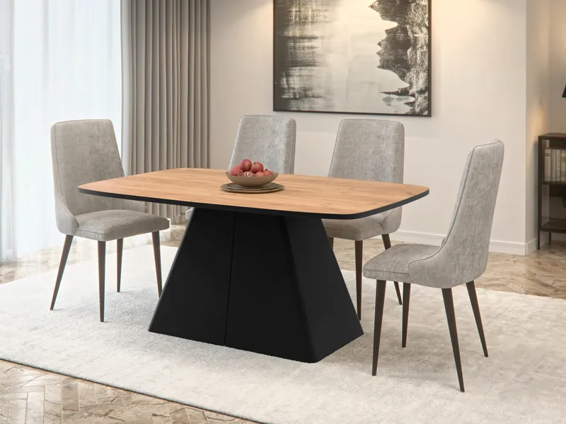 Novaj Matbord förlängningsbart 180-256 cm - Svart, naturligt trä - Möbler - Matplats - Matbord & köksbord