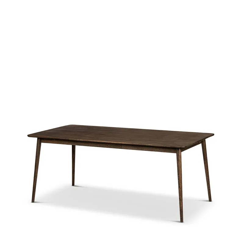 Nyborg Rektangulärt Matbord 180 cm med Ekskiva, Brun