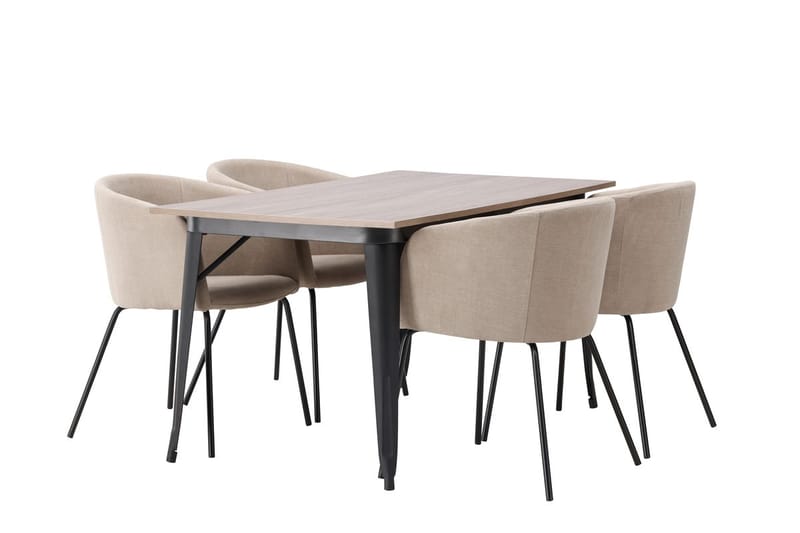 Ochovi Matbord 140 cm med 4 Berit Karmstol med Armstöd - Möbler - Matplats - Matgrupp & matbord med stolar
