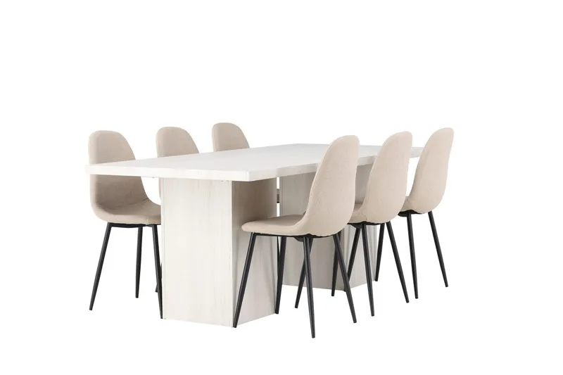 Olga Matbord 75x200 cm med 6 Polar Matstol - Möbler - Matplats - Matgrupp & matbord med stolar