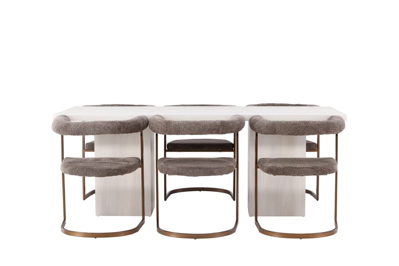 Olga Matgrupp 200 cm Rektangulär med 6 Morning Stolar, Brun