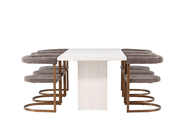 Olga Matgrupp 200 cm Rektangulär med 6 Morning Stolar - Brun - Möbler - Matplats - Matgrupp & matbord med stolar