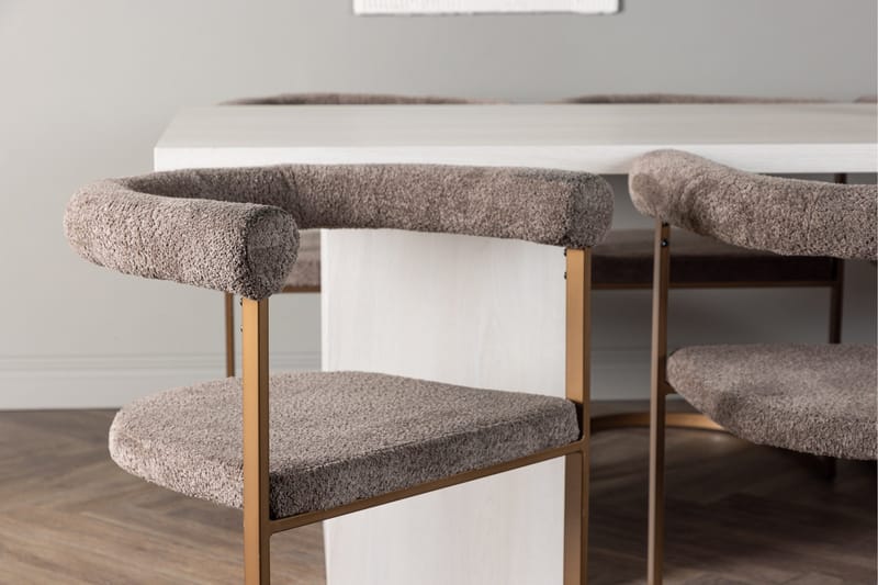 Olga Matgrupp 200 cm Rektangulär med 6 Morning Stolar - Brun - Möbler - Matplats - Matgrupp & matbord med stolar