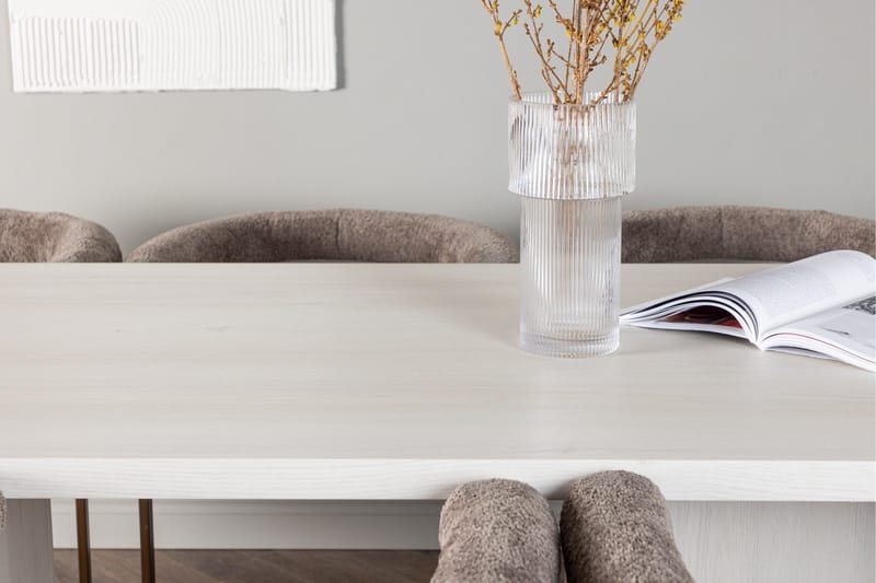 Olga Matgrupp 200 cm Rektangulär med 6 Morning Stolar - Brun - Möbler - Matplats - Matgrupp & matbord med stolar