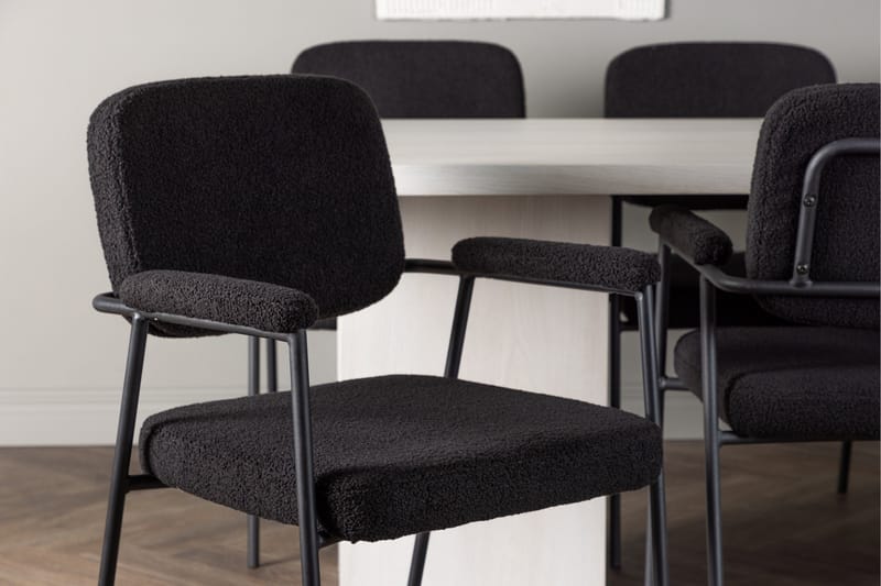 Olga Matgrupp 200 cm Rektangulär med 6 Yesterday Stolar - Svart - Möbler - Matplats - Matgrupp & matbord med stolar