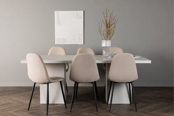 Olga Matgrupp 200 cm Rektangulär med 6 Polar Stolar - Beige - Möbler - Matplats - Matgrupp & matbord med stolar
