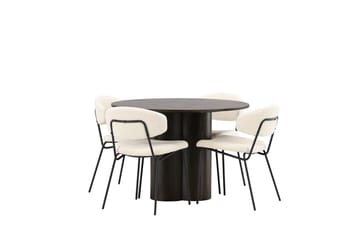 Olivero Matbord 110 cm Runt med 4 Chico Matstol - Möbler - Matplats - Matgrupp & matbord med stolar