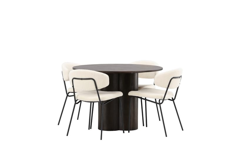 Olivero Matbord 110 cm Runt med 4 Chico Matstol - Möbler - Matplats - Matgrupp & matbord med stolar
