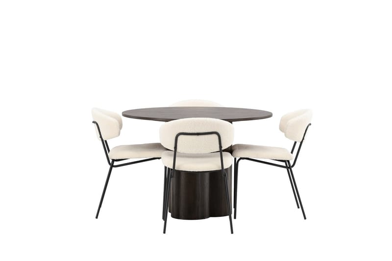 Olivero Matbord 110 cm Runt med 4 Chico Matstol - Möbler - Matplats - Matgrupp & matbord med stolar