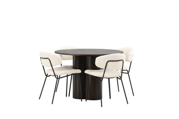 Olivero Matbord 110 cm Runt med 4 Chico Matstol - Möbler - Matplats - Matgrupp & matbord med stolar