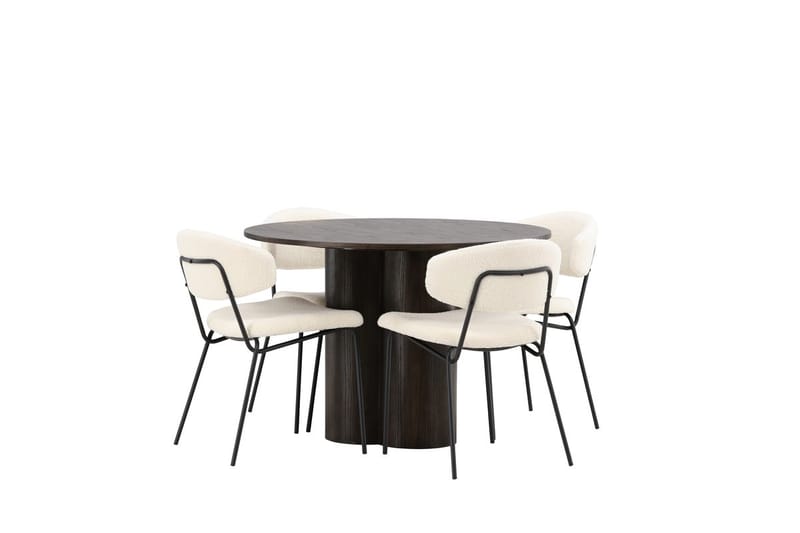 Olivero Matbord 110 cm Runt med 4 Chico Matstol - Möbler - Matplats - Matgrupp & matbord med stolar