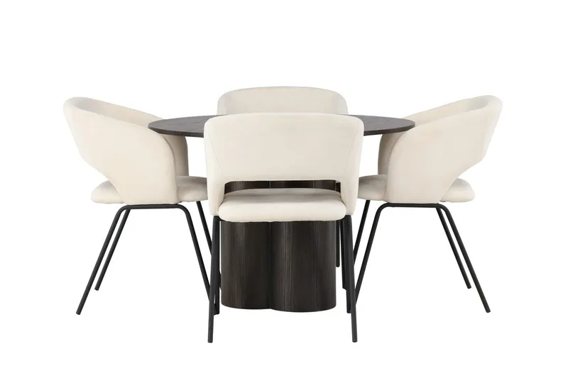 Olivero Matbord 110 cm Runt med 4 Day Matstol - Möbler - Matplats - Matgrupp & matbord med stolar