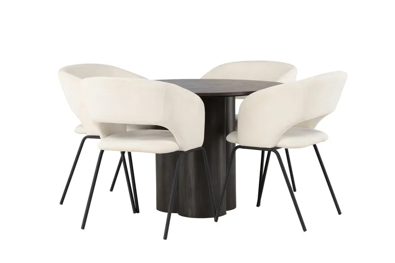 Olivero Matbord 110 cm Runt med 4 Day Matstol - Möbler - Matplats - Matgrupp & matbord med stolar