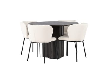 Olivero Matbord 110 cm Runt med 4 Edina Matstol - Möbler - Matplats - Matgrupp & matbord med stolar