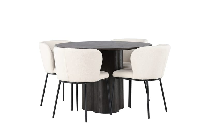Olivero Matbord 110 cm Runt med 4 Edina Matstol - Möbler - Matplats - Matgrupp & matbord med stolar
