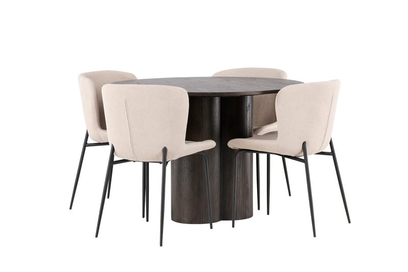 Olivero Matbord 110 cm Runt med 4 Modesto Matstol - Möbler - Matplats - Matgrupp & matbord med stolar