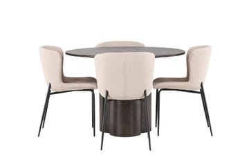 Olivero Matbord 110 cm Runt med 4 Modesto Matstol - Möbler - Matplats - Matgrupp & matbord med stolar