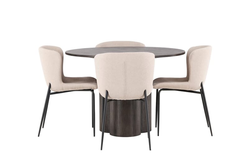 Olivero Matbord 110 cm Runt med 4 Modesto Matstol - Möbler - Matplats - Matgrupp & matbord med stolar