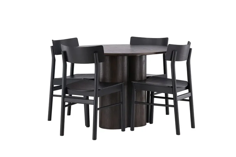 Olivero Matbord 110 cm Runt med 4 Montros Matstol - Möbler - Matplats - Matgrupp & matbord med stolar
