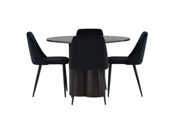 Olivero Matbord 110 cm Runt med 4 Night Matstol - Möbler - Matplats - Matgrupp & matbord med stolar