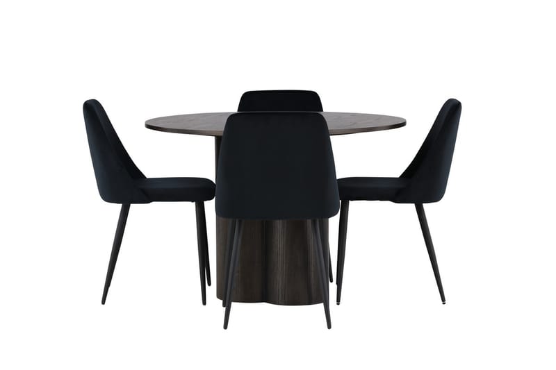 Olivero Matbord 110 cm Runt med 4 Night Matstol - Möbler - Matplats - Matgrupp & matbord med stolar