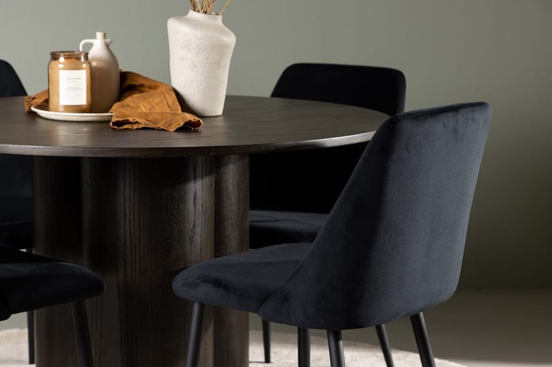 Olivero Matbord 110 cm Runt med 4 Night Matstol - Möbler - Matplats - Matgrupp & matbord med stolar