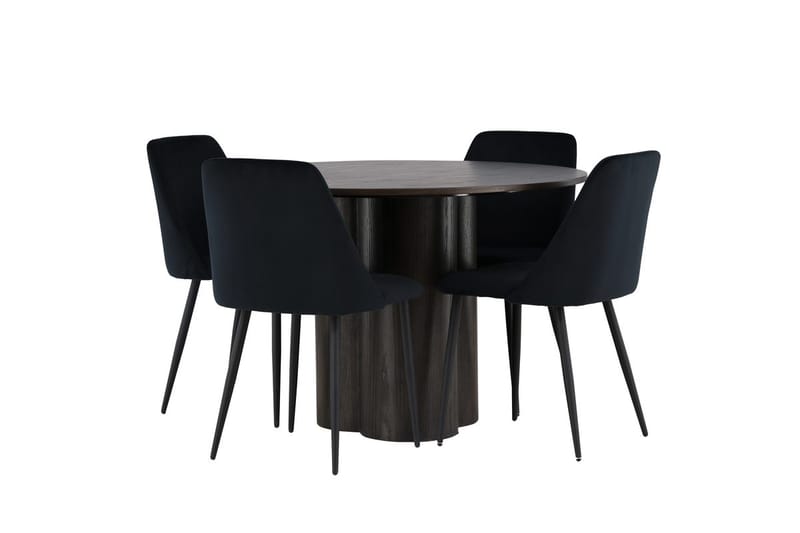 Olivero Matbord 110 cm Runt med 4 Night Matstol - Möbler - Matplats - Matgrupp & matbord med stolar