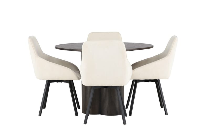 Olivero Matbord 110 cm Runt med 4 Rosie Matstol - Möbler - Matplats - Matgrupp & matbord med stolar