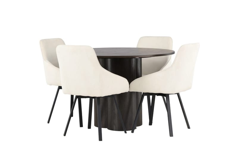 Olivero Matbord 110 cm Runt med 4 Rosie Matstol - Möbler - Matplats - Matgrupp & matbord med stolar