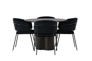 Olivero Matbord 110 cm Runt med 4 Selma Matstol - Möbler - Matplats - Matgrupp & matbord med stolar