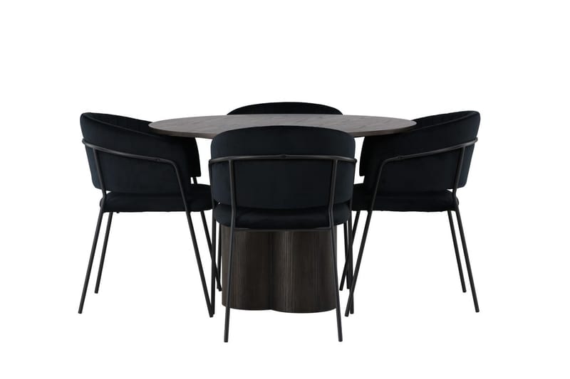 Olivero Matbord 110 cm Runt med 4 Selma Matstol - Möbler - Matplats - Matgrupp & matbord med stolar