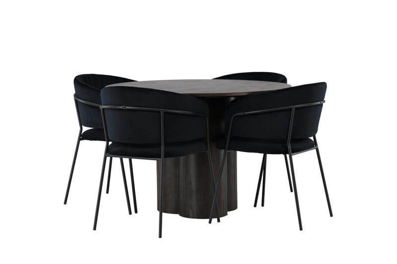 Olivero Matbord 110 cm Runt med 4 Selma Matstol - Möbler - Matplats - Matgrupp & matbord med stolar