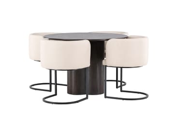 Olivero Matbord 110 cm Runt med 4 Simrishamn Matstol - Möbler - Matplats - Matgrupp & matbord med stolar