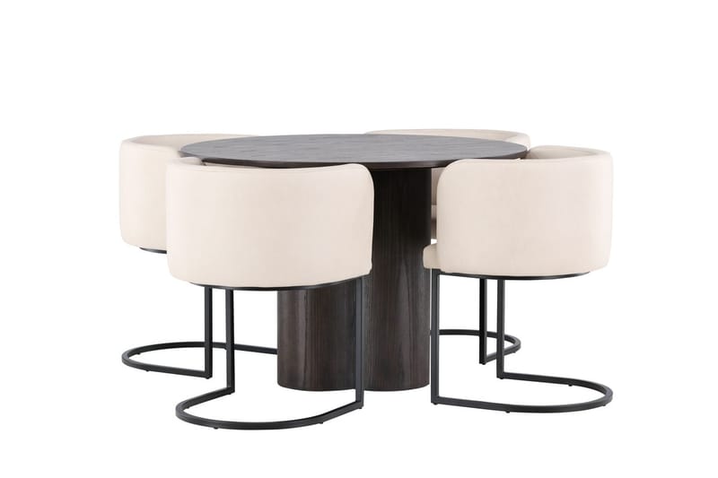 Olivero Matbord 110 cm Runt med 4 Simrishamn Matstol - Möbler - Matplats - Matgrupp & matbord med stolar