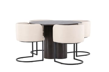 Olivero Matbord 110 cm Runt med 4 Simrishamn Matstol - Möbler - Matplats - Matgrupp & matbord med stolar