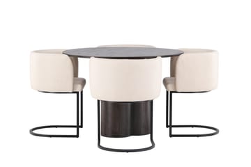 Olivero Matbord 110 cm Runt med 4 Simrishamn Matstol - Möbler - Matplats - Matgrupp & matbord med stolar