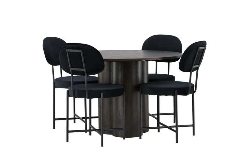 Olivero Matbord 110 cm Runt med 4 Stella Matstol - Möbler - Matplats - Matgrupp & matbord med stolar