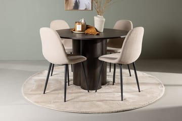 Mörkbrun - Svart (bord), beige (stolar)